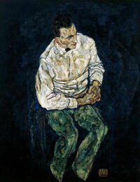 ２枚目　エゴン・シーレ《カール・グリュンヴァルトの肖像》1917年　豊田市美術館蔵.jpgのサムネイル画像