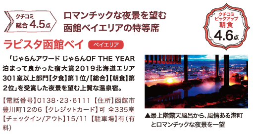 クチコミ総合 4.5点 ラビスタ函館ベイ(ベイエリア) ロマンチックな夜景を望む函館ベイエリアの特等席