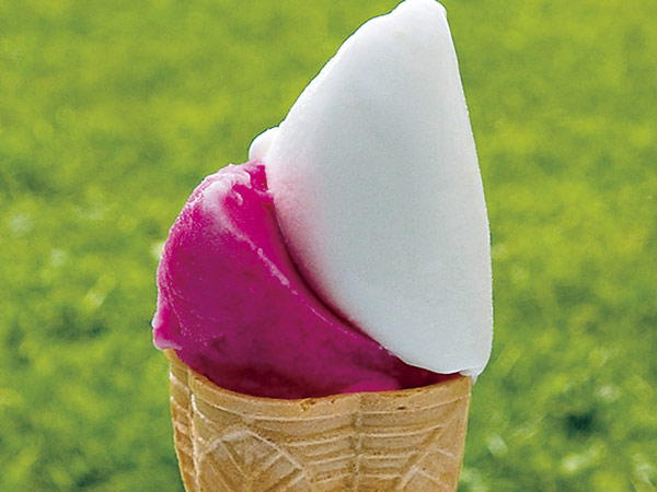 紫蘇シャーベットとホワイトクリームのダブル420円