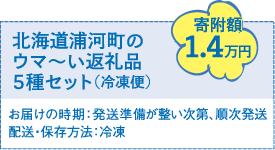 北海道浦河町のウマ～い返礼品5種セット（冷凍便）寄附額1万円